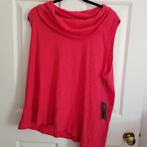HABITAT COTTON COWL NECK TOP - TOMATO COLOR